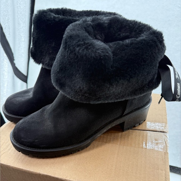 Juicy Couture Bow Tie‎ Boots Black 9M - Picture 4 of 9